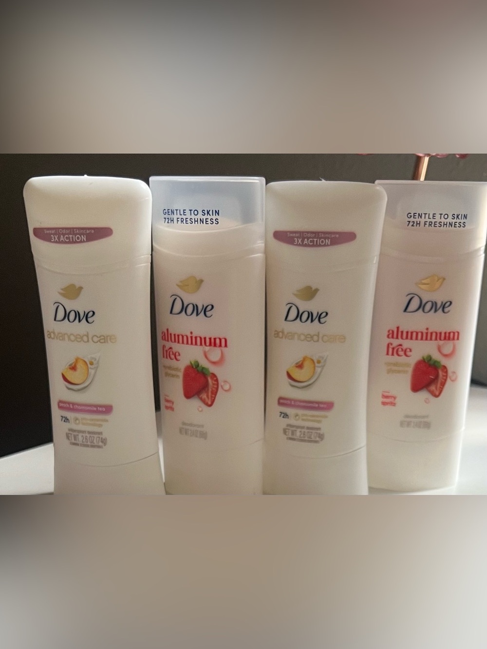 Dove Women’s Berry Spritz Deodorants X’s 2 & 2 Peach + Chamomile Tea Deodorants